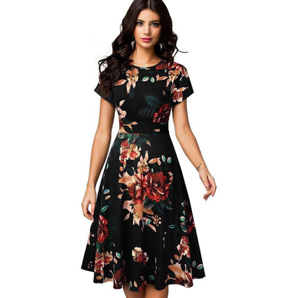 Floral Printed Pleated A-Line Dress for Women - Wnkrs