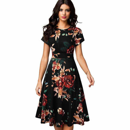 Floral Printed Pleated A-Line Dress for Women - Wnkrs