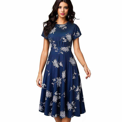 Floral Printed Pleated A-Line Dress for Women - Wnkrs