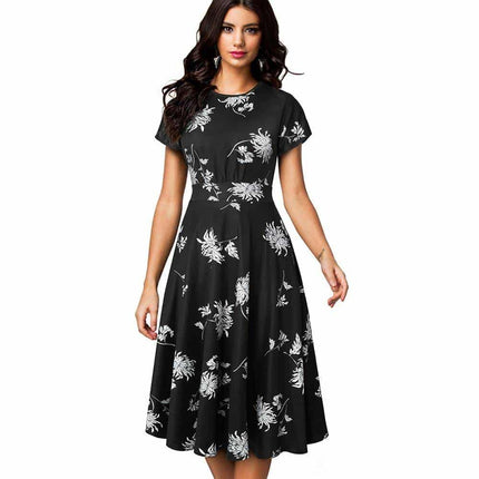 Floral Printed Pleated A-Line Dress for Women - Wnkrs