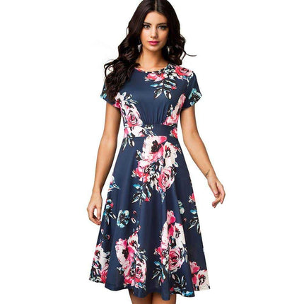 Floral Printed Pleated A-Line Dress for Women - Wnkrs