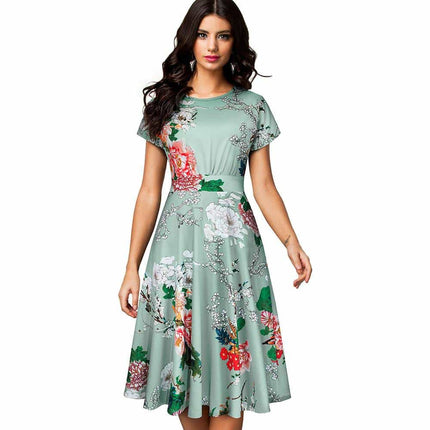 Floral Printed Pleated A-Line Dress for Women - Wnkrs