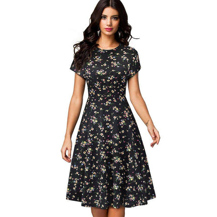 Floral Printed Pleated A-Line Dress for Women - Wnkrs