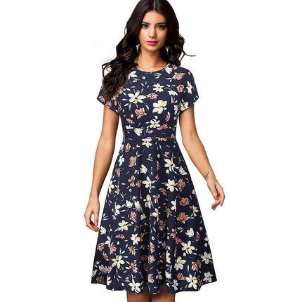 Floral Printed Pleated A-Line Dress for Women - Wnkrs