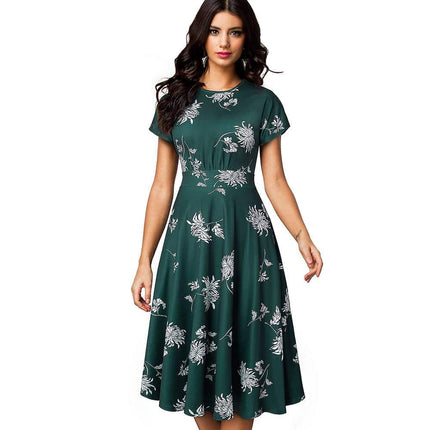 Floral Printed Pleated A-Line Dress for Women - Wnkrs