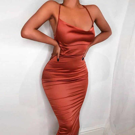 Long Satin Bodycon Dress for Women Dresses W Women Women's Clothing &amp; Accessories  https://wnkrs.com/product/long-satin-bodycon-dress-for-women/