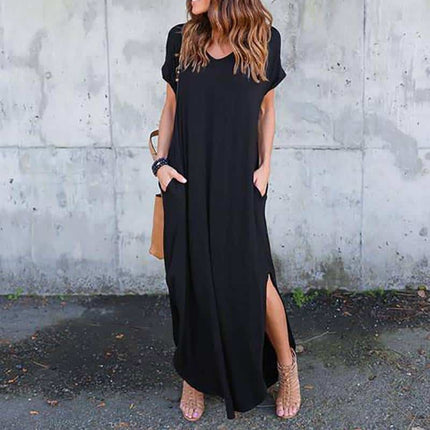 Women's V-Neck T-Shirt Maxi Dress - Wnkrs