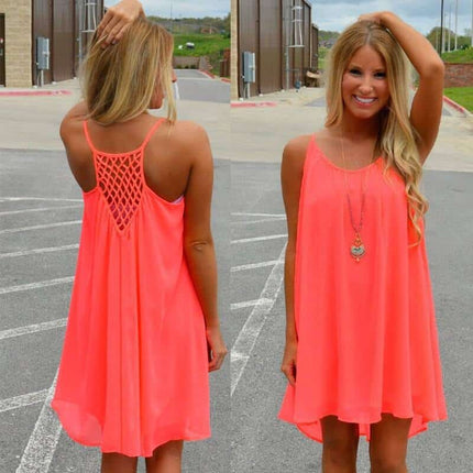 Women's Beach Loose O-Neck Dress - Wnkrs