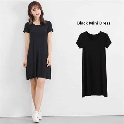 Women's Modal Knitted Summer T-Shirt Dress - Wnkrs