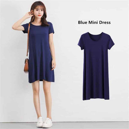 Women's Modal Knitted Summer T-Shirt Dress - Wnkrs