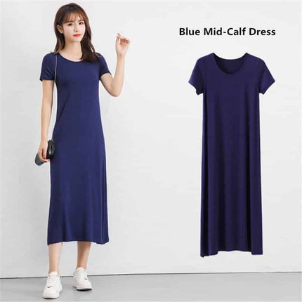Women's Modal Knitted Summer T-Shirt Dress - Wnkrs