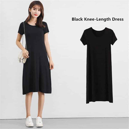 Women's Modal Knitted Summer T-Shirt Dress - Wnkrs