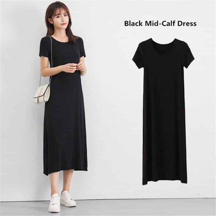 Women's Modal Knitted Summer T-Shirt Dress - Wnkrs