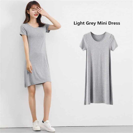 Women's Modal Knitted Summer T-Shirt Dress - Wnkrs