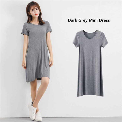 Women's Modal Knitted Summer T-Shirt Dress - Wnkrs