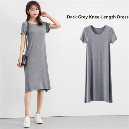 Women's Modal Knitted Summer T-Shirt Dress - Wnkrs