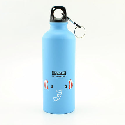 Botella de agua portátil de aleación de aluminio de 500 ml para acampar y andar en bicicleta