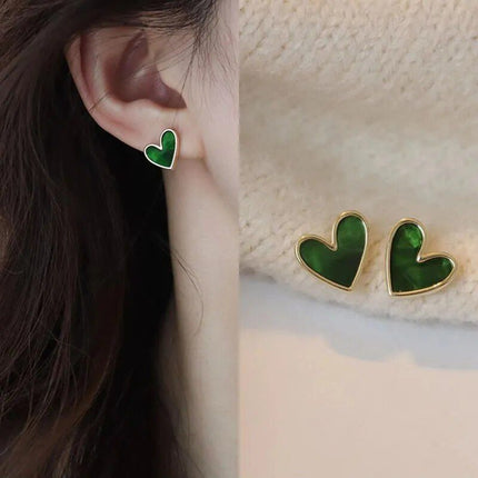 Trendy Heart Bling Zircon Stud Earrings - Wnkrs