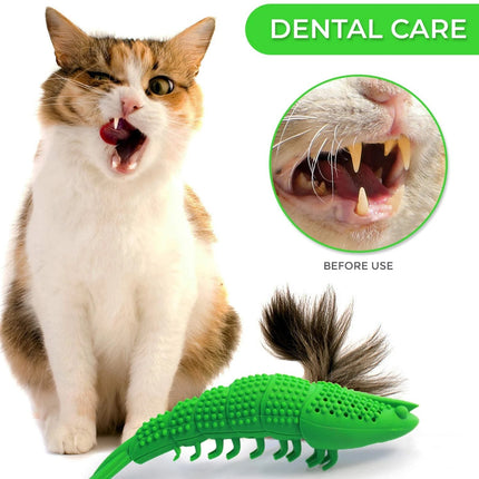 Juguete interactivo con cepillo de dientes para gatos