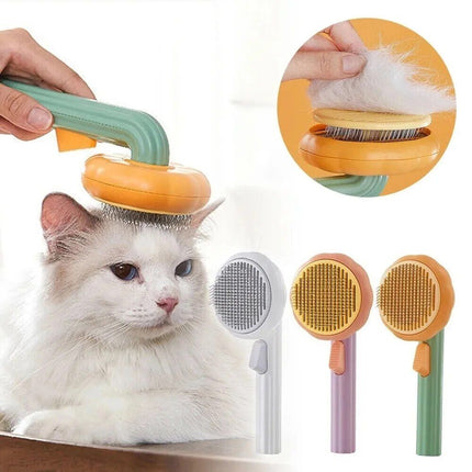 Pumpkin Cat & Dog Grooming Brush – Self-Cleaning, Tangle-Free Pet Hair Remover Comb - Wnkrs