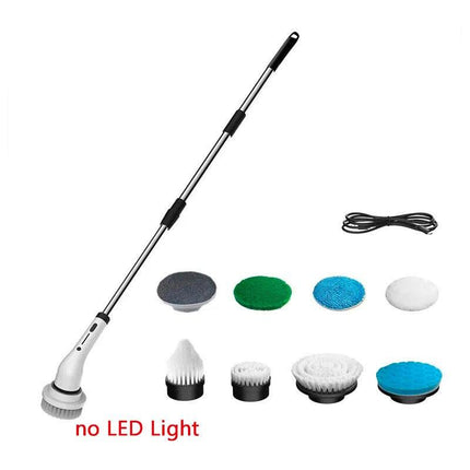 Brosse de nettoyage rotative électrique multifonctionnelle 8 en 1 avec veilleuse LED