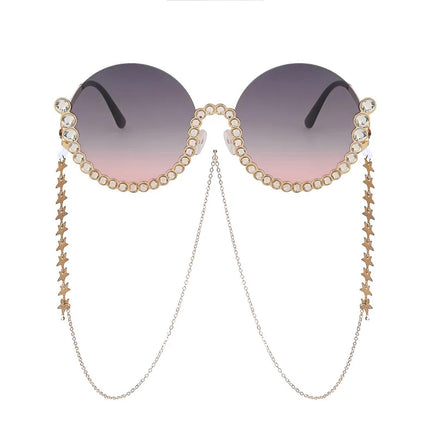 Rhinestone Round Diamond Sunglasses
