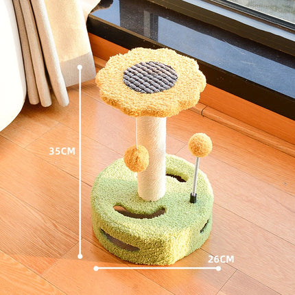 Interactive Sisal Cat Scratching Post with Hanging Balls