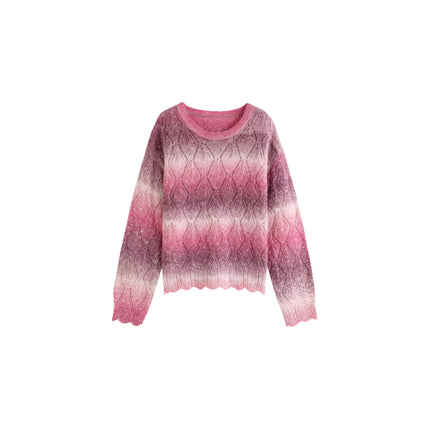 Pull tricoté en mohair changeant de couleur en petite taille