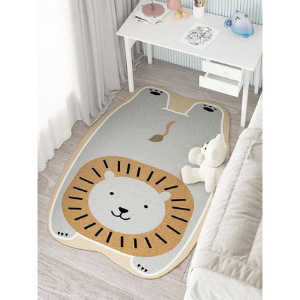 Cute Animal Living Room Decorative Rugs – Plush Soft Cartoon Bedroom Carpet