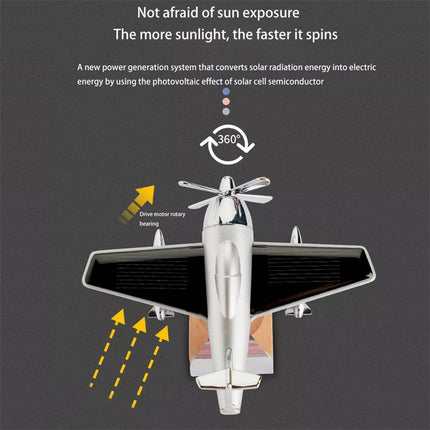 Décoration de voiture en forme d'avion à énergie solaire avec fonction d'aromathérapie