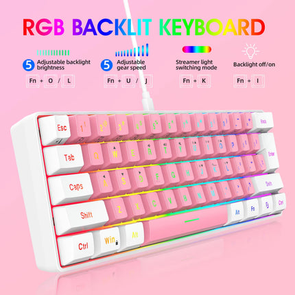 61-Key Wired RGB Gaming Keyboard and Mouse Combo