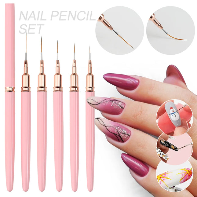 Lot de 5 pinceaux pour nail art