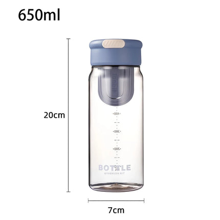 Botella de agua deportiva minimalista moderna de estilo Ins con separador de té