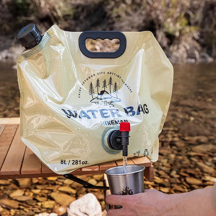 Bolsa de agua plegable portátil de 8 l para acampar y suministros de emergencia