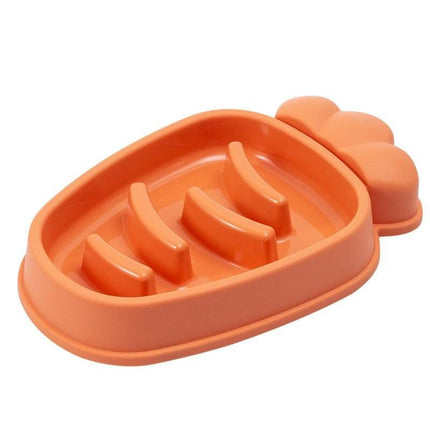 Carrot Design Anti-Choke Slow Feeder Bowl for Cats and Dogs - Wnkrs