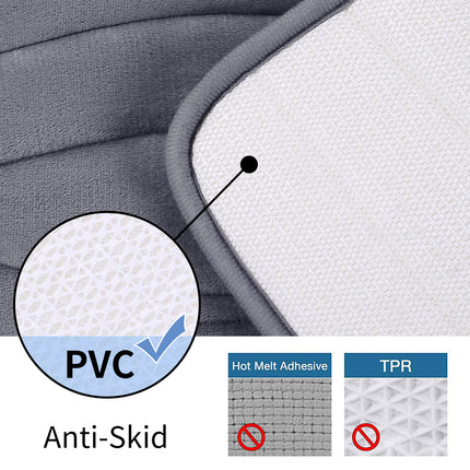 Ensemble de tapis de salle de bain en mousse à mémoire de forme - 2 pièces, coussinets de douche absorbants antidérapants