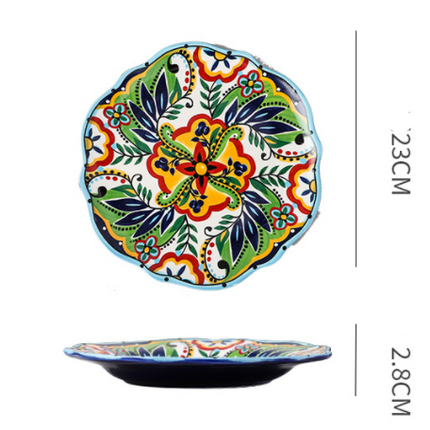 Underglaze Ceramic Tableware Bohemian Household Dishes - Wnkrs