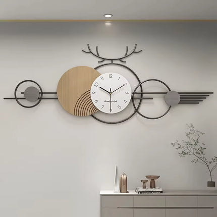 Elegante reloj de pared geométrico de gran tamaño