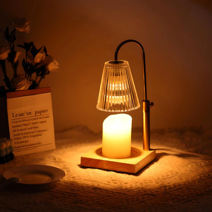 Lámpara retro para calentar velas con luz LED y aromaterapia regulable