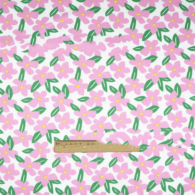 Plant Flowers Small Clear Floral Cotton Fabric - Wnkrs