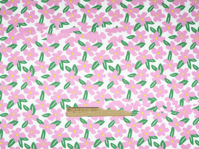 Plant Flowers Small Clear Floral Cotton Fabric - Wnkrs