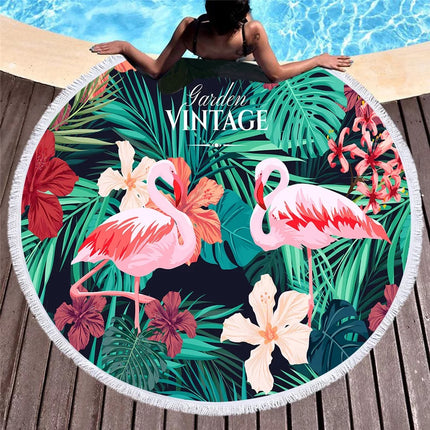 Summer round printed beach towel - Wnkrs