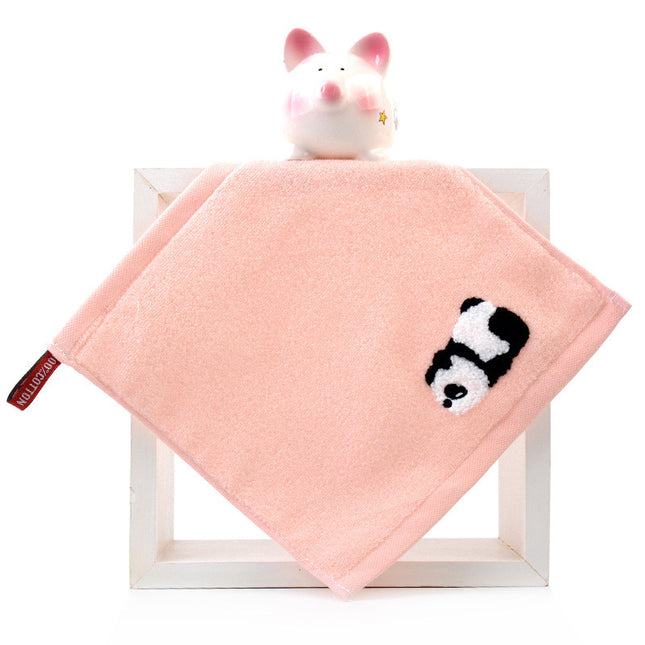 Serviette de toilette pour bébé en coton jacquard motif panda dessin animé