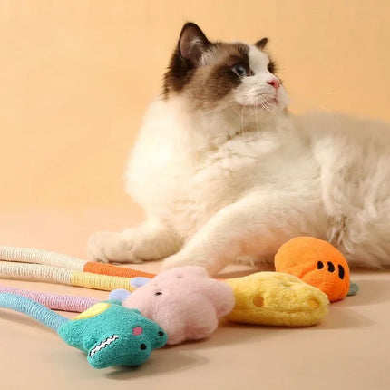 Juguete interactivo para limpiar los dientes de los gatos con forma de palo de menta