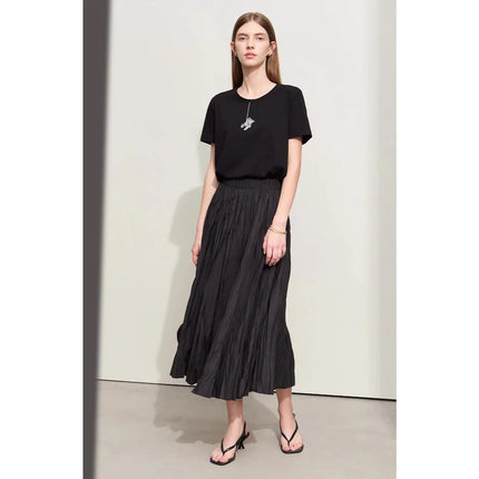 Summer Pleated A-Line Skirt