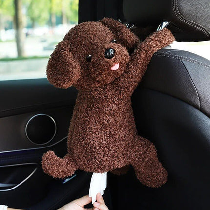 Cute Cartoon Car Tissue Box Creative Lovely Rabbit Short Plush Tissue Box Holder for Car Armrest Box Car Seat Tissue Box - Wnkrs