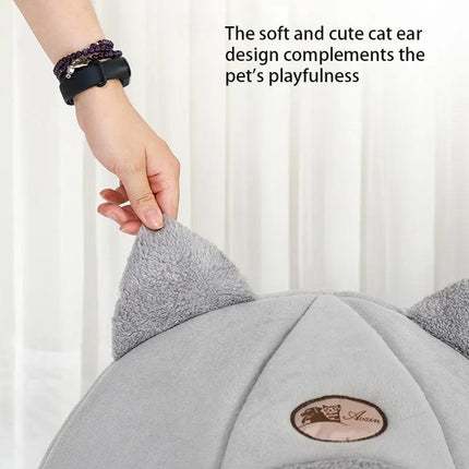 Lit pour chat Cozy Cave - Nid d'intérieur pour animaux de compagnie chaud et hivernal pour chats et petits chiens