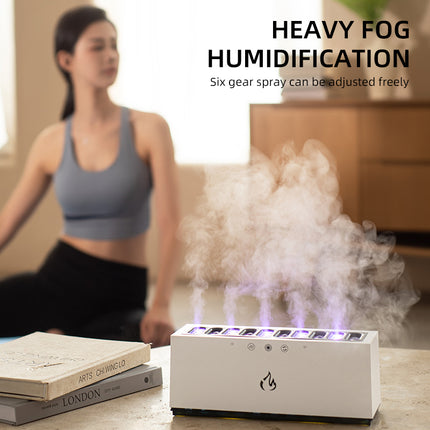 Ultrasonic RGB LED Flame Effect Humidifier & Diffuser - 900ML Mist Maker for Home & Office