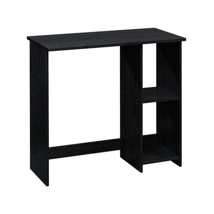 Compact Black Oak Writing Desk with Storage Shelves - Wnkrs