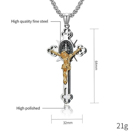 Saint Benedict Exorcism Cross Necklace - Wnkrs